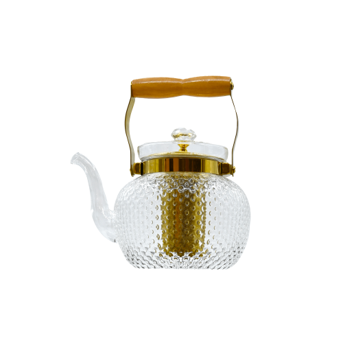 ابريق شاي زجاج شفاف مع مصفاة استيل  1000 مل (درزن 12 حبة)موديل رقم 310177
