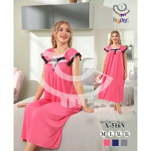 فستان نوم نسائي قصير درزن (12 حبة) رقم الموديل X-516N (المقاسات M-XXL)